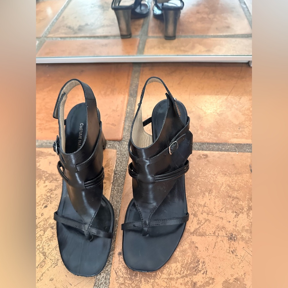 Costume National Black Leather Women Sexy Shoes